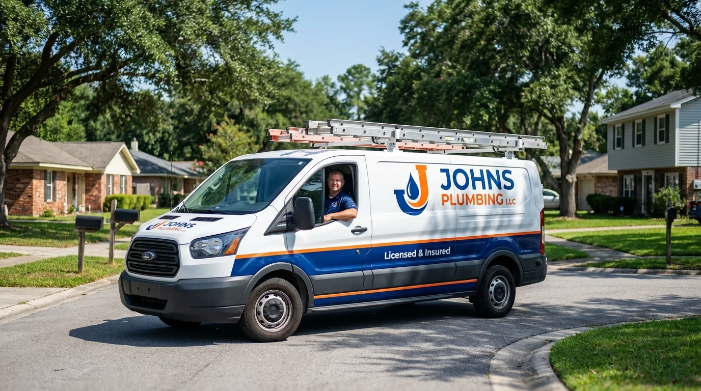 Johns Plumbing LLC service van in Pewee Valley, KY
